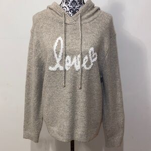 2/$50 Cupcakes & Cashmere Soft Hoodie Sweater with White “Love” Script Size XL